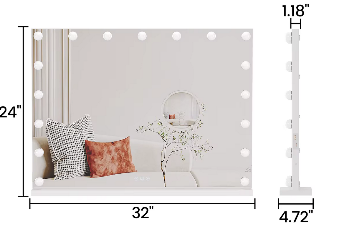 Profesjonalne Lustro Hollywood LED – Perfekcyjne Światło, Trzy Tryby Barwy i Dotykowe Sterowanie