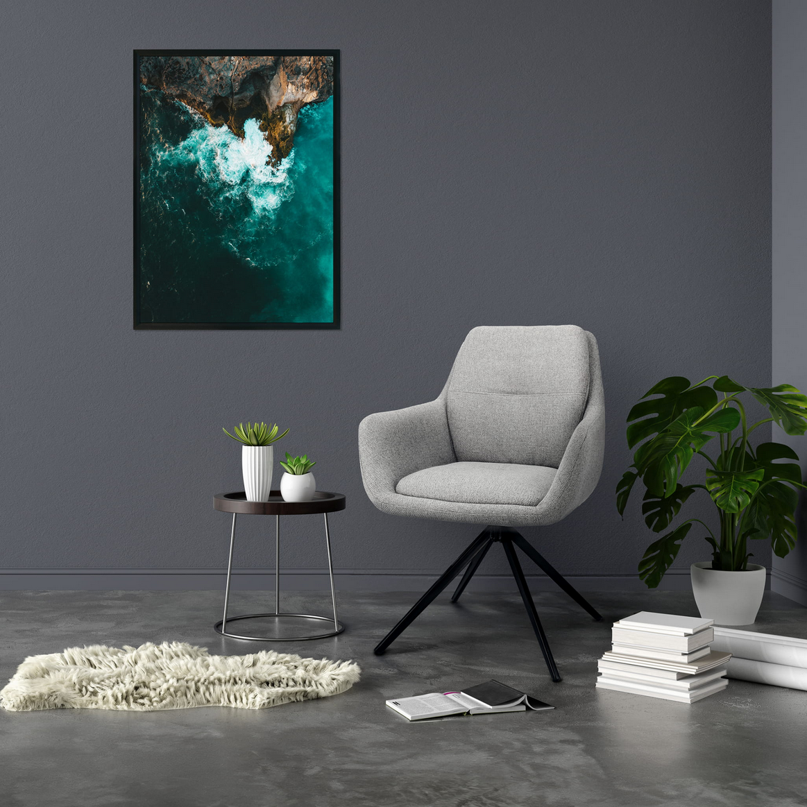 Nowoczesne Krzesło Obrotowe z Tkaniny Plecionej JUMI