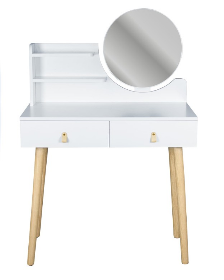 Toaletka kosmetyczna z lustrem - SCANDI biała