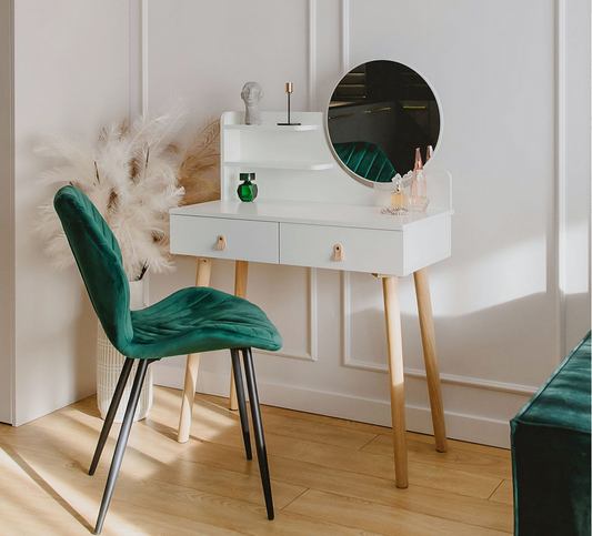 Toaletka kosmetyczna z lustrem - SCANDI biała