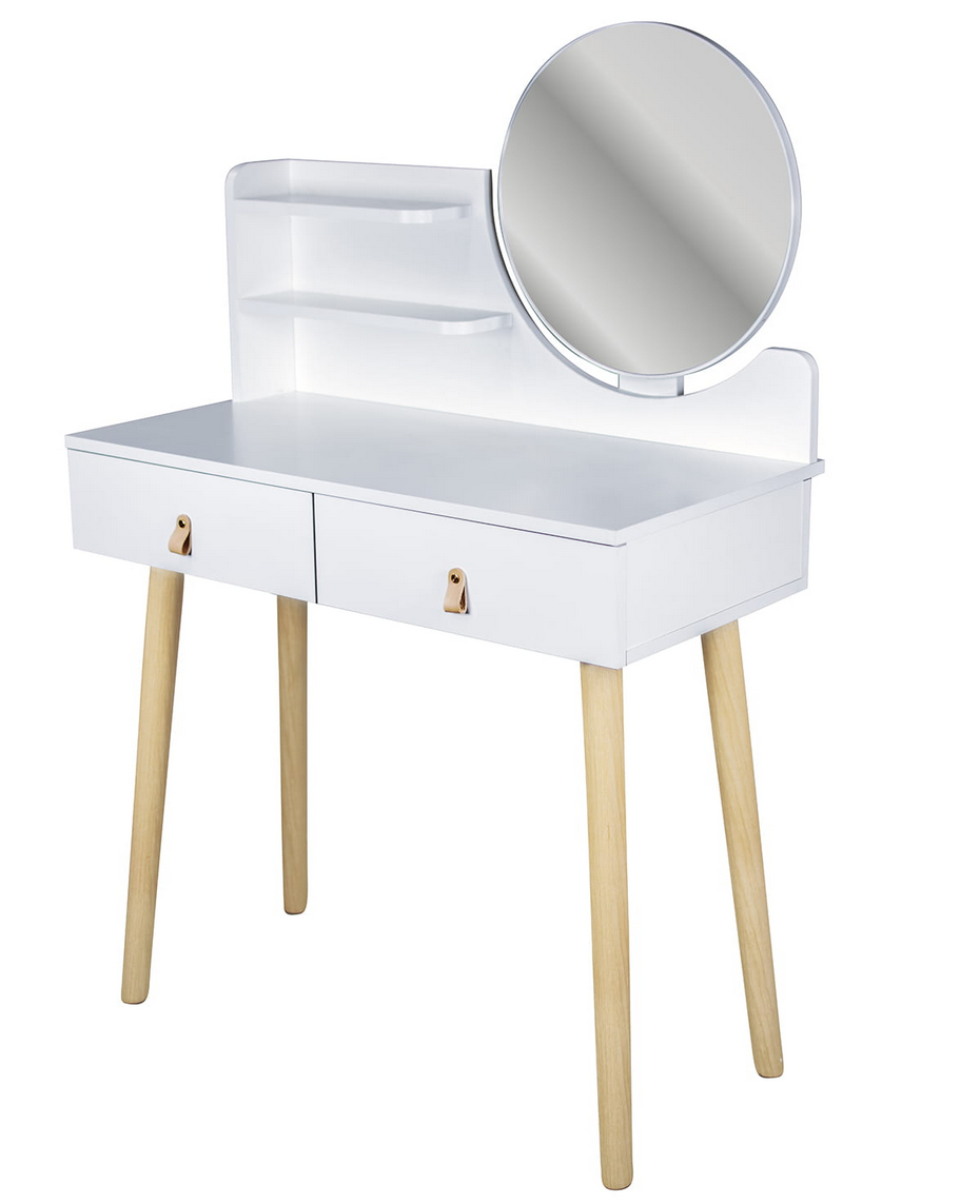 Toaletka kosmetyczna z lustrem - SCANDI biała