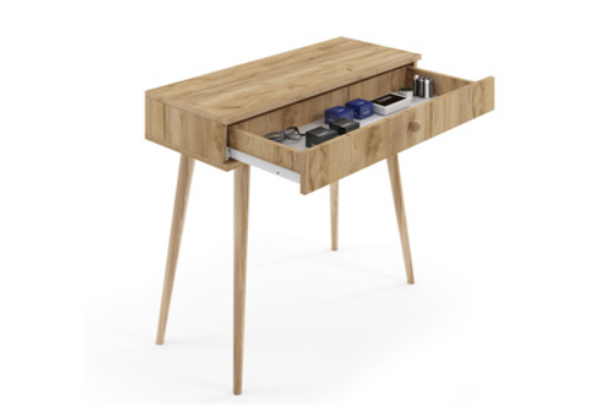 Konsola MELI z szufladą skandynawska boho - kolor Dąb craft