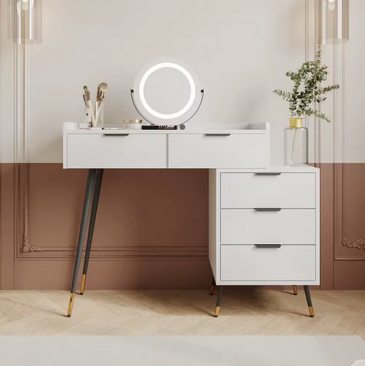 Nowoczesna Biała Toaletka z Oświetleniem LED – Elegancja, Funkcjonalność i Perfekcyjny Makijaż Każdego Dnia