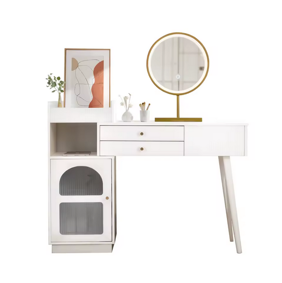 Nowoczesna Toaletka z Lustrem LED i Szafką Bocz­ną – Perfekcyjny Plan Na Piękny, Zorganizowany Kącik Beauty