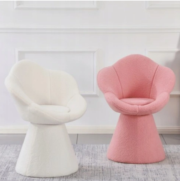 Krzesło tapicerowane Lilia Rożowe/boucle