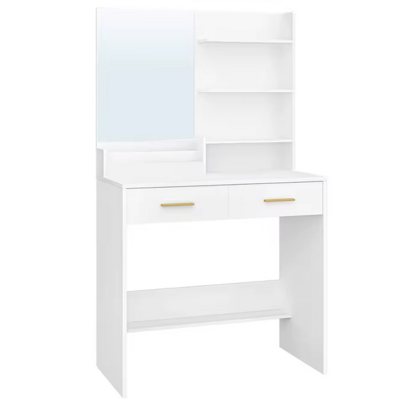 Elegancka Toaletka z Lustrem i Pojemnymi Półkami