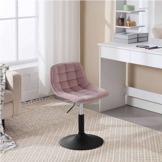 Stylowy Hoker / Taboret do Toaletki z Aksamitnym Siedziskiem – Komfort, Elegancja i Pełna Regulacja Woltu