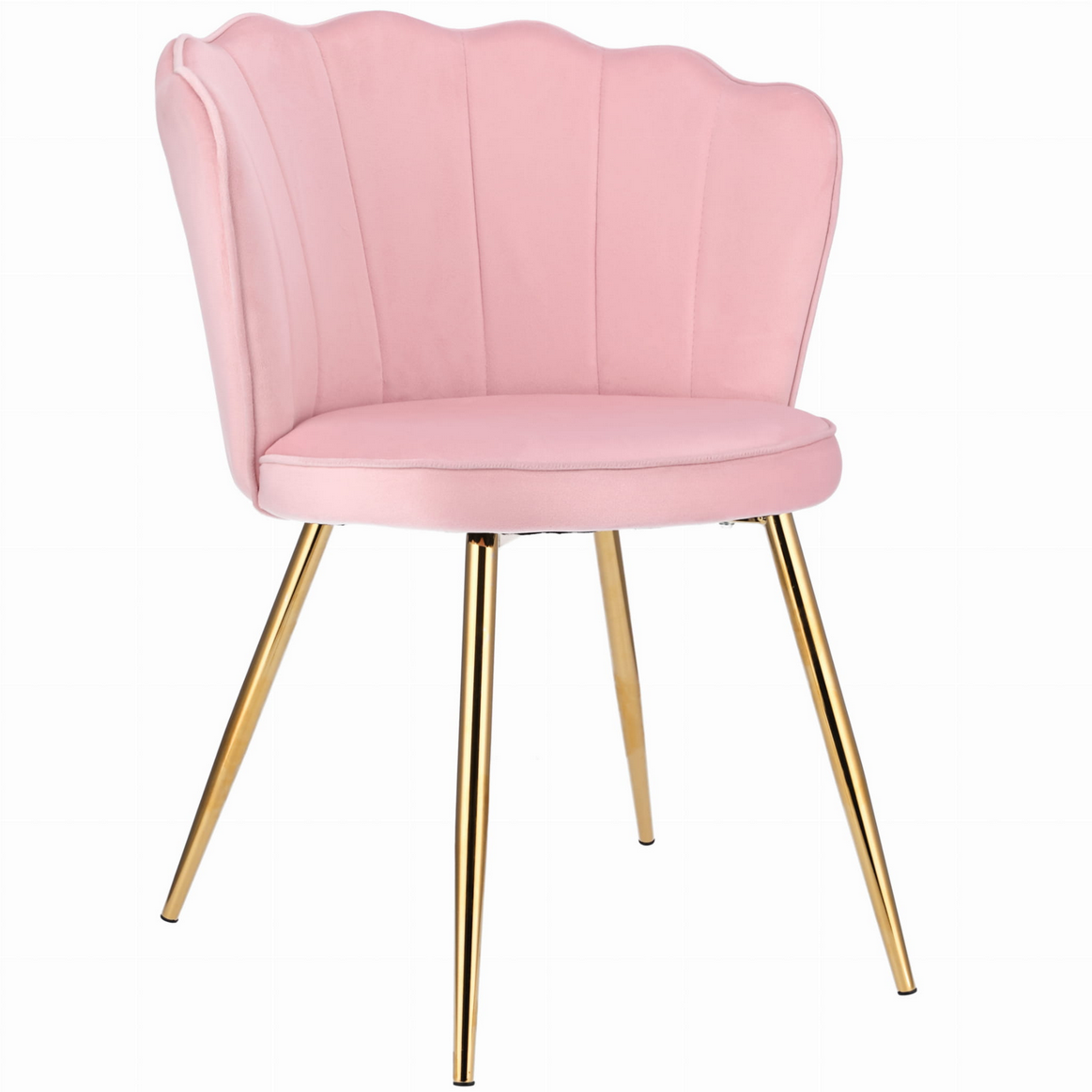 Eleganckie Krzesło w Stylu „Shell” – Różowy Welur JUMI