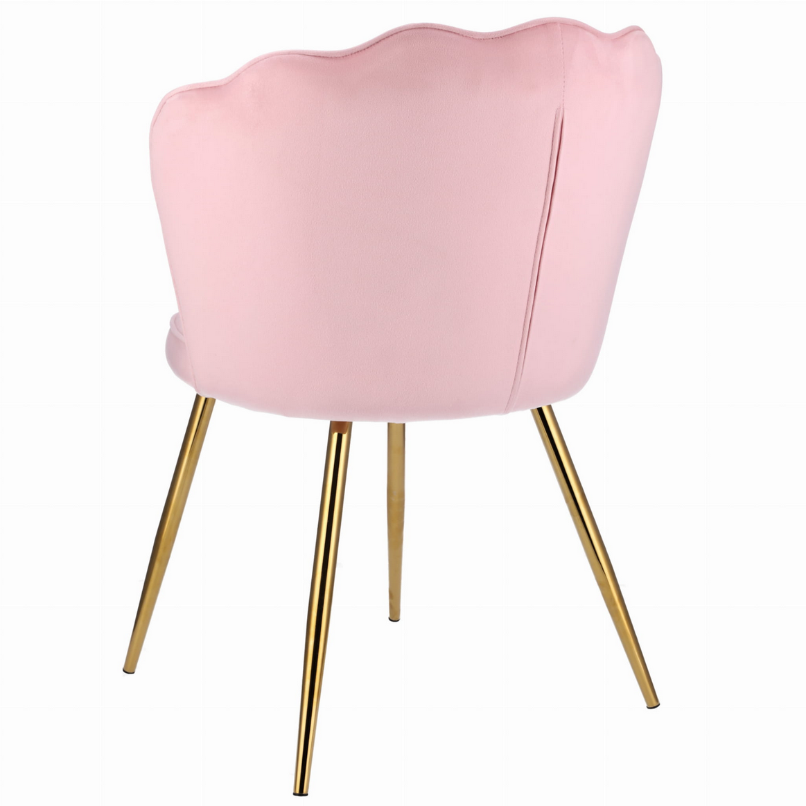Eleganckie Krzesło w Stylu „Shell” – Różowy Welur JUMI