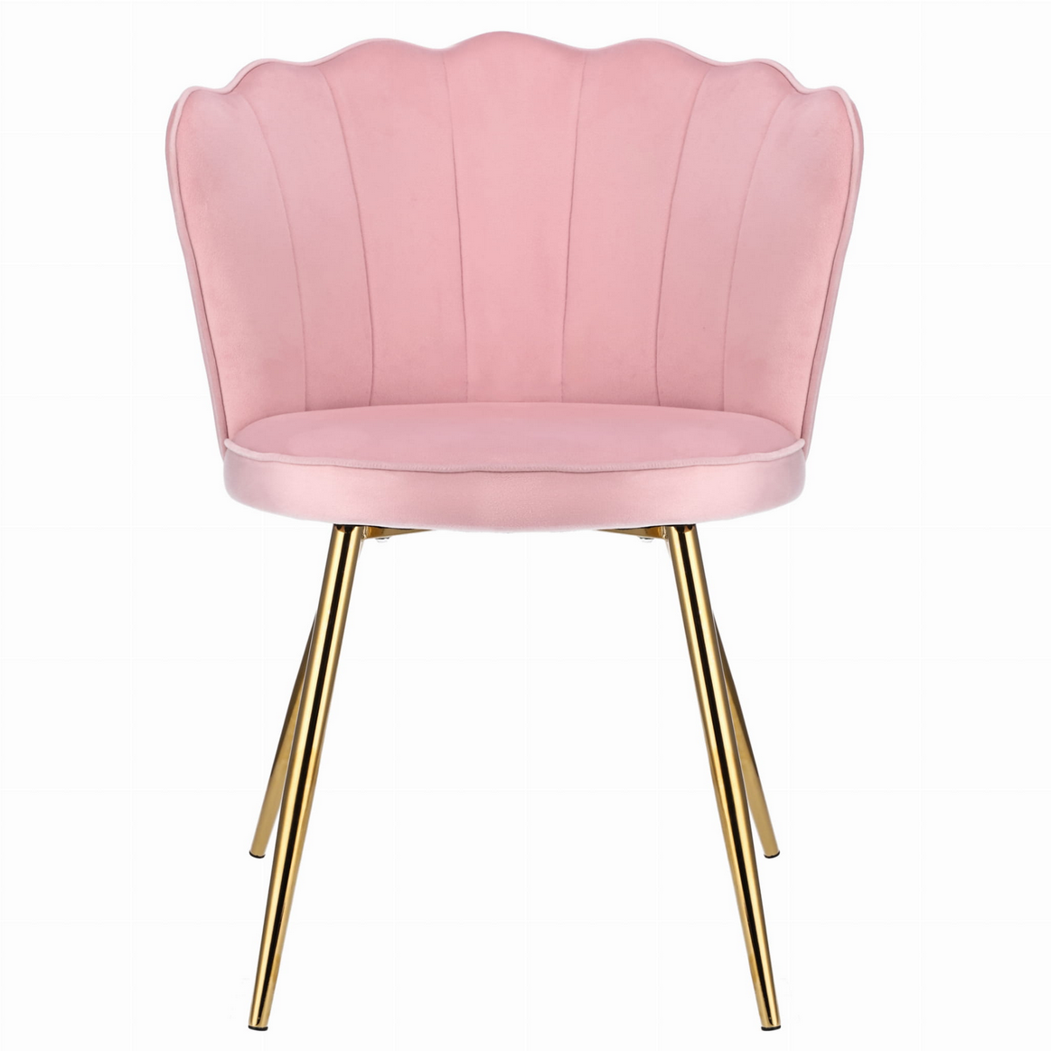 Eleganckie Krzesło w Stylu „Shell” – Różowy Welur JUMI