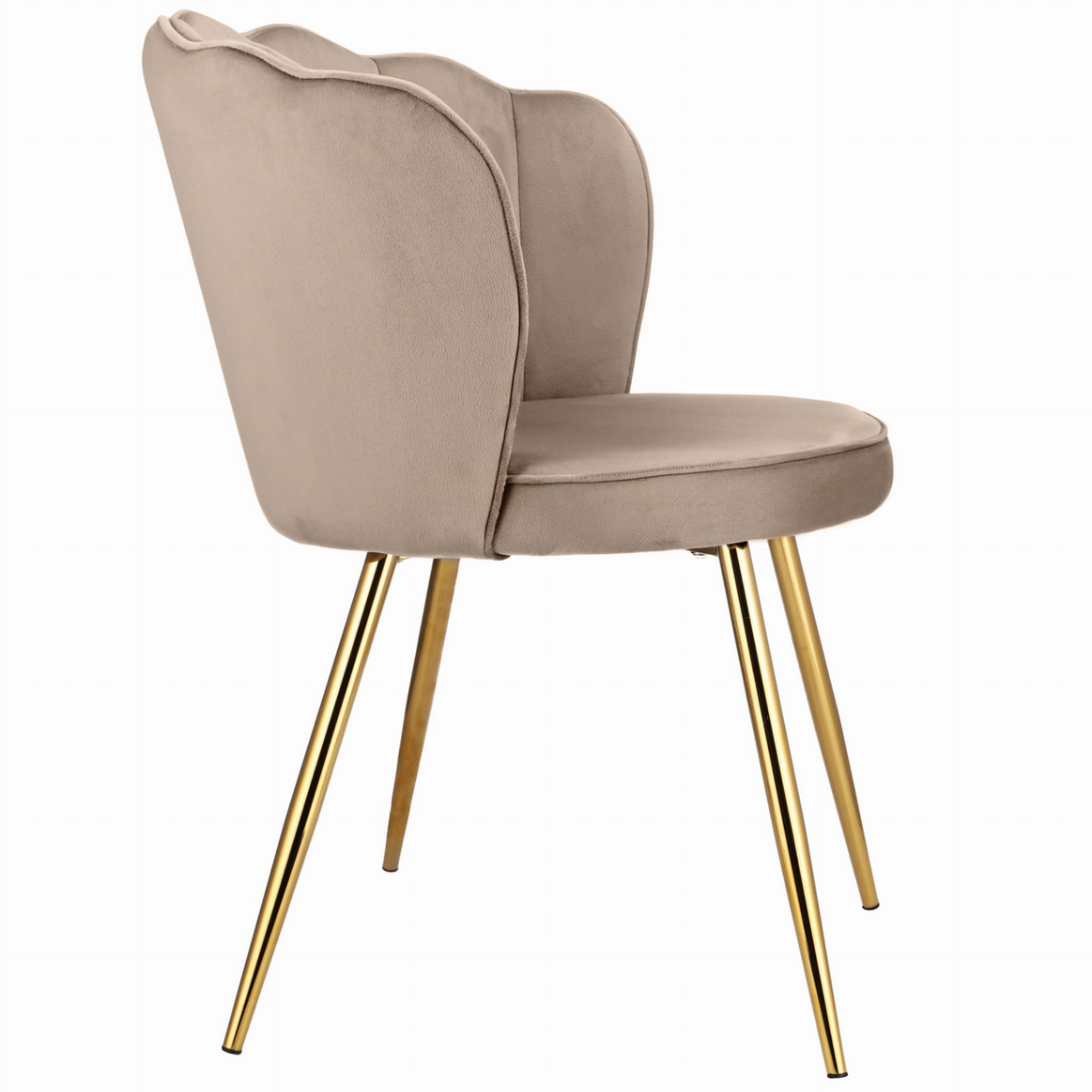 Eleganckie Krzesło w Stylu „Shell” – Różowy Welur JUMI