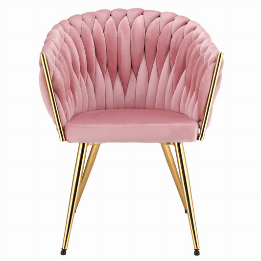 Krzesło Glamour z Aksamitnym Obiciem i Złotymi Nogami JUMI