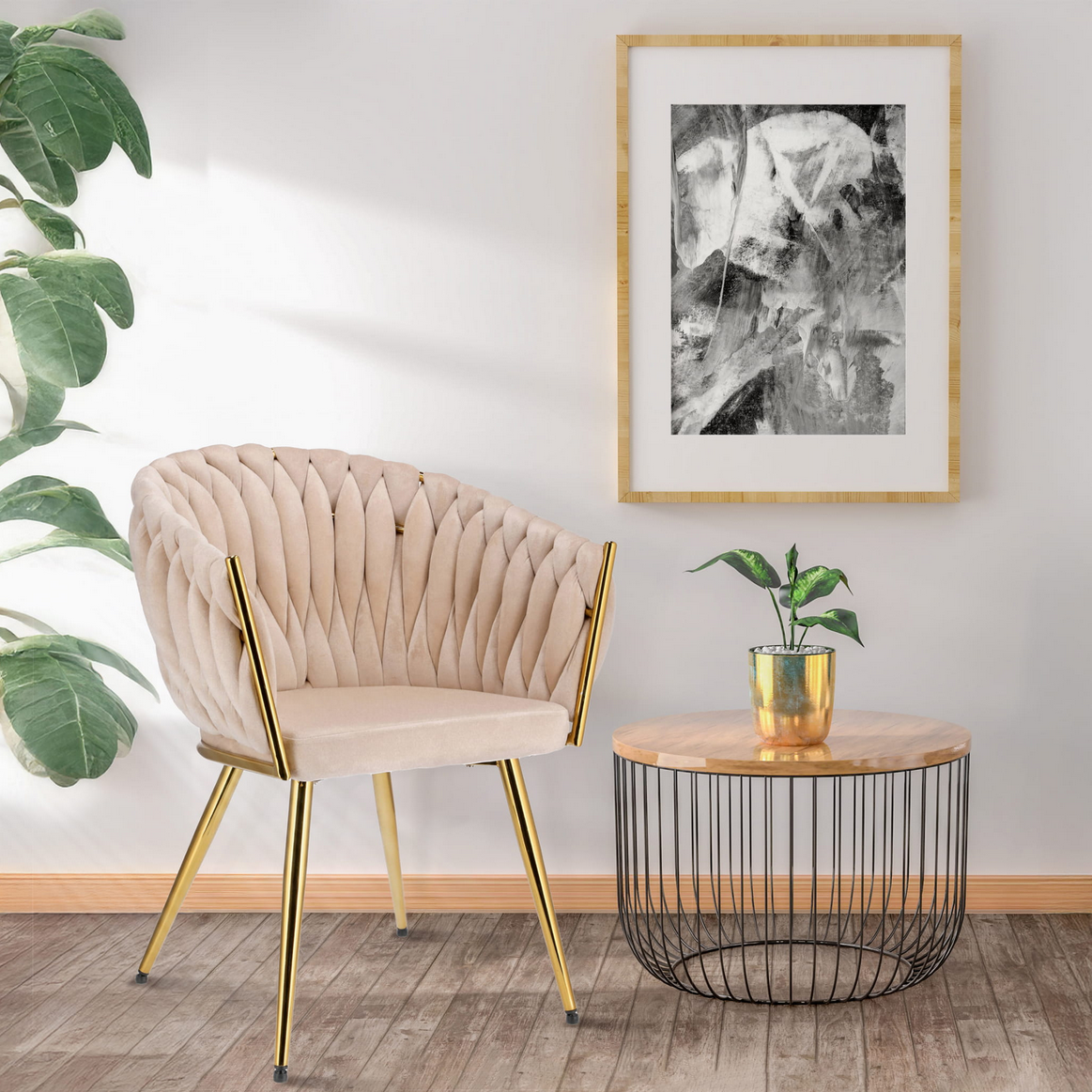 Ekskluzywne Krzesło Glamour z Aksamitnym Obiciem i Złotymi Nogami JUMI