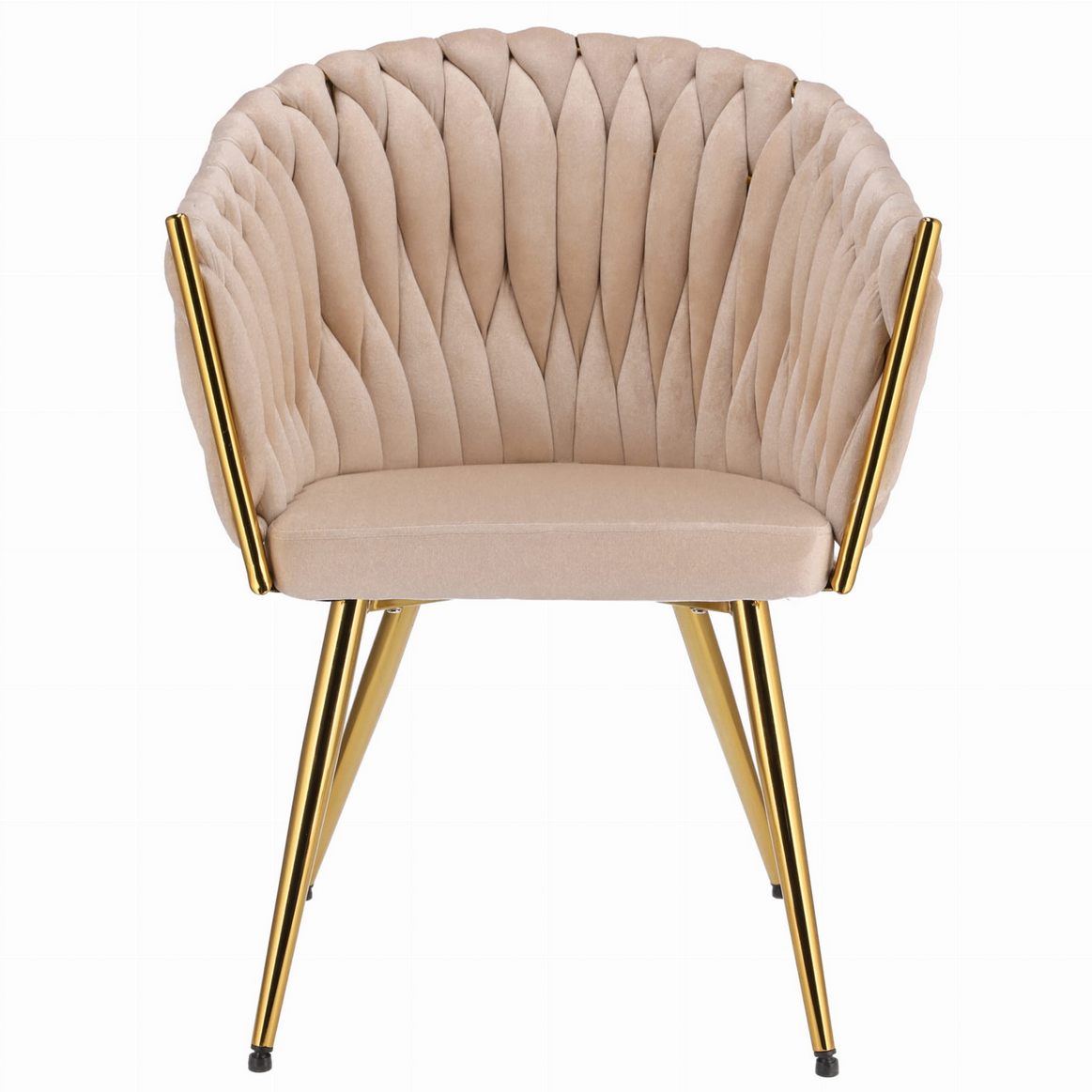 Ekskluzywne Krzesło Glamour z Aksamitnym Obiciem i Złotymi Nogami JUMI