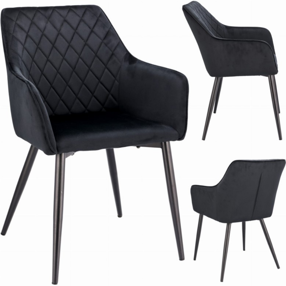 Nowoczesne Krzesło Welurowe z Pikowaniem JUMI