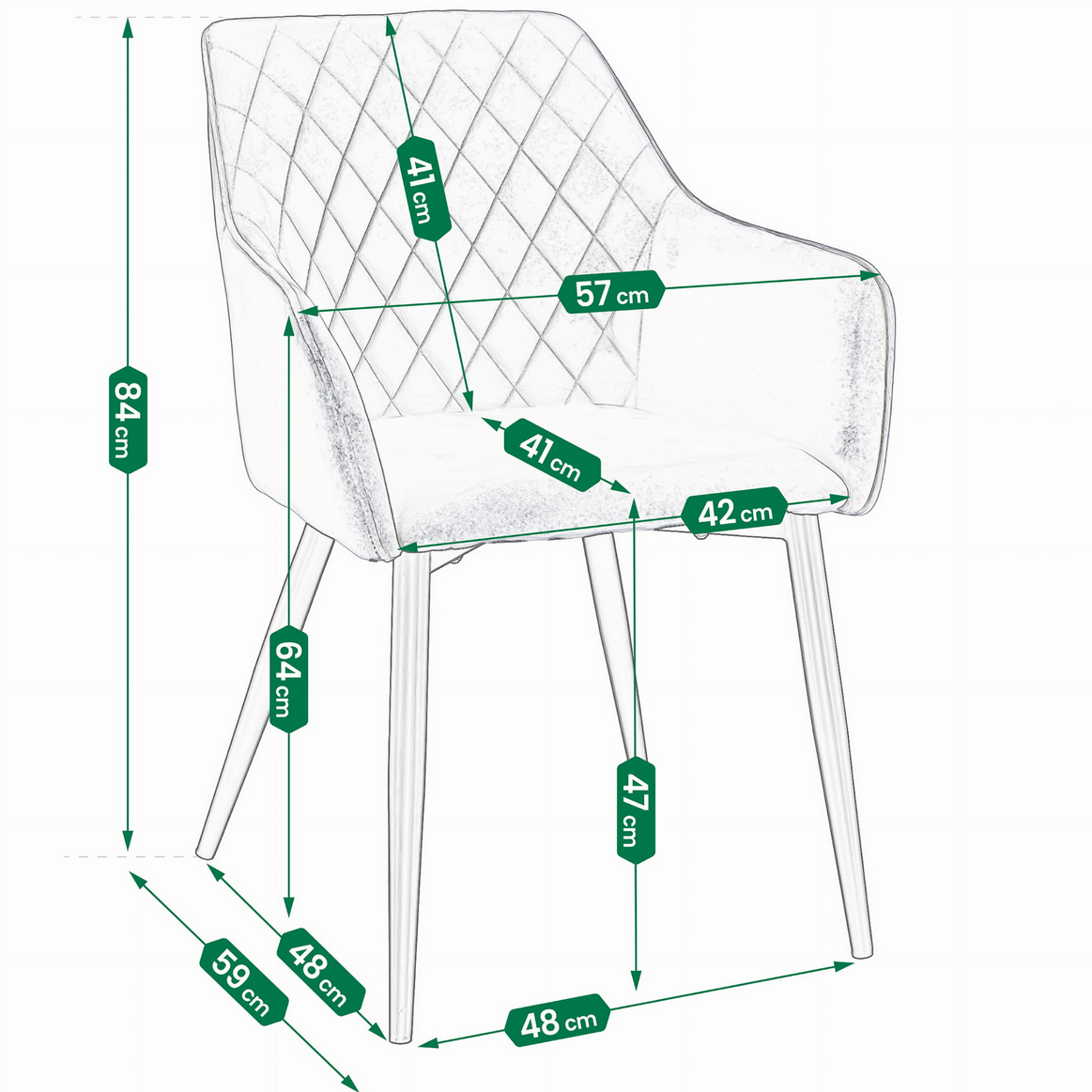 Nowoczesne Krzesło Welurowe z Pikowaniem JUMI