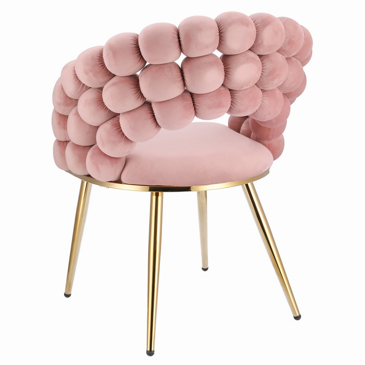 Ekskluzywne Krzesło Glamour z Aksamitnym Oplotem „Bubble” i Złotymi Nogami JUMI