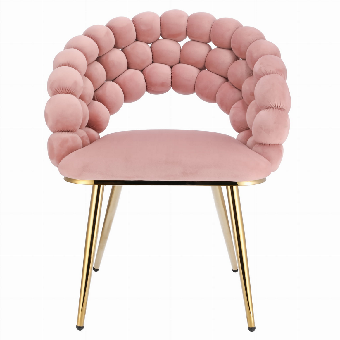 Ekskluzywne Krzesło Glamour z Aksamitnym Oplotem „Bubble” i Złotymi Nogami JUMI