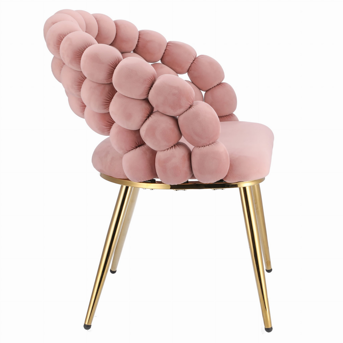 Ekskluzywne Krzesło Glamour z Aksamitnym Oplotem „Bubble” i Złotymi Nogami JUMI