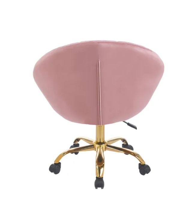 Elegancki Fotel Obrotowy z Aksamitnym Obiciem i Złotą Podstawą JUMI