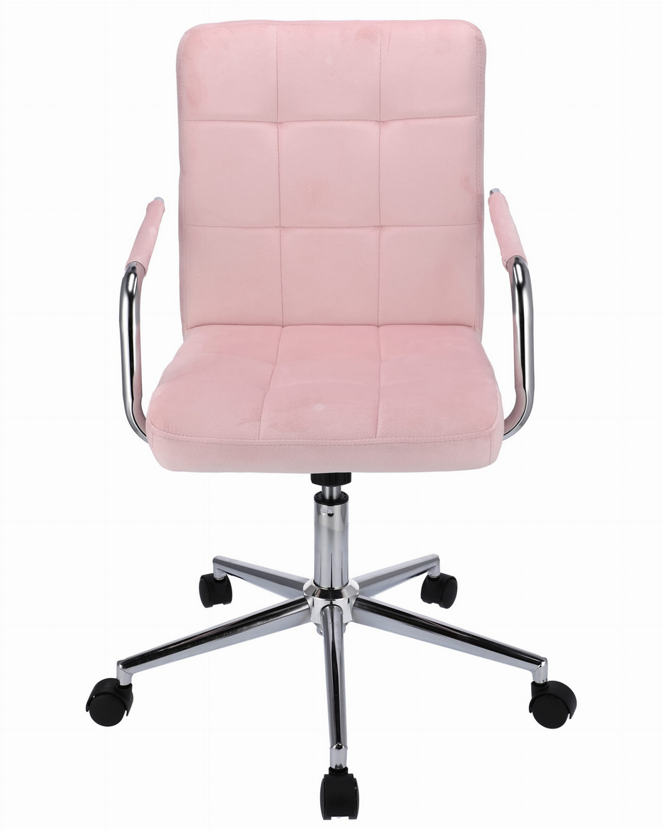 Stylowy Fotel Obrotowy z Aksamitnym Obiciem i Chromowaną Podstawą JUMI