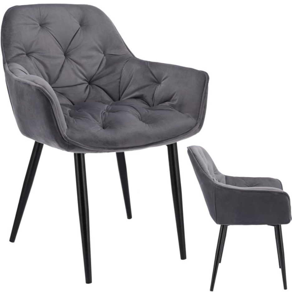 Nowoczesne Krzesło Welurowe z Pikowaniemu JUMI