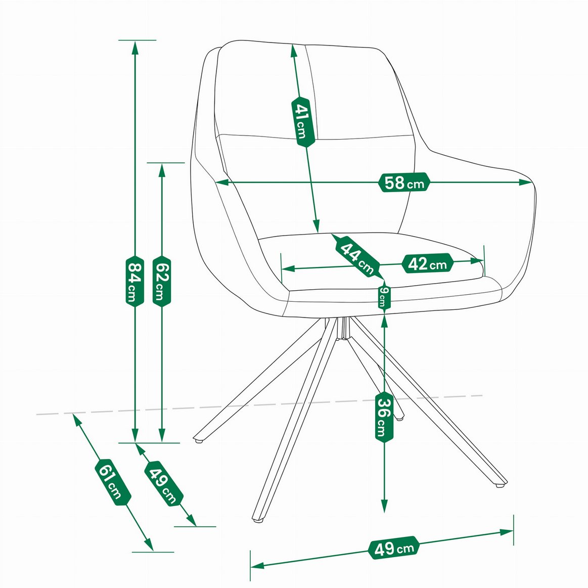 Nowoczesne Krzesło Obrotowe z Tkaniny Plecionej JUMI