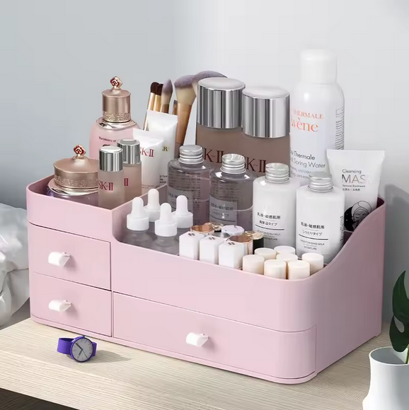 Różowy Organizer z Szufladami na Kosmetyki – Maksymalny Porządek, Minimalny Wysiłek!