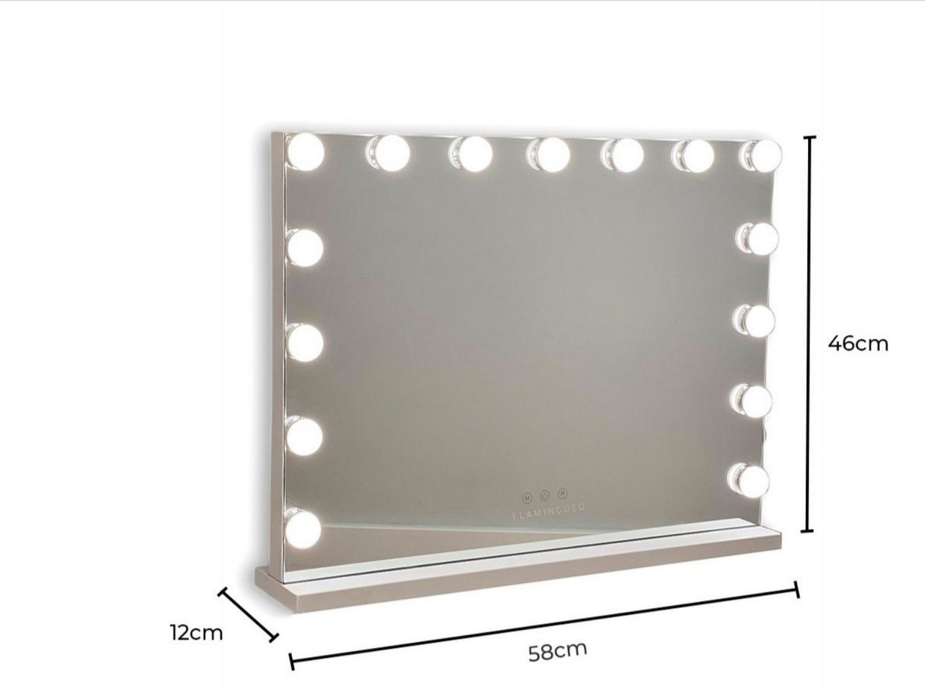Flamingueo Lustro do Makijażu 15 LED 3 Tryby Świecenia Lustro Do Toaletki Biały