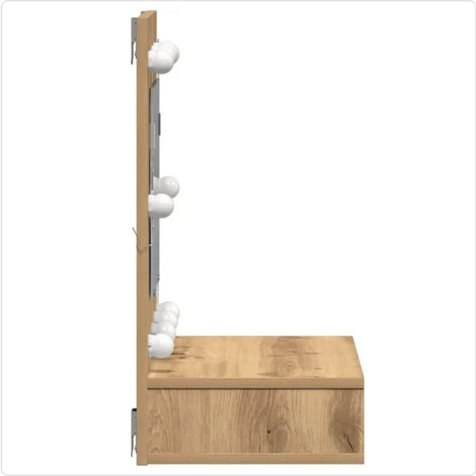 Elegancka Toaletka Ścienna z Lustrem LED – Nowoczesna Szafka na Kosmetyki z Podświetleniem Hollywood