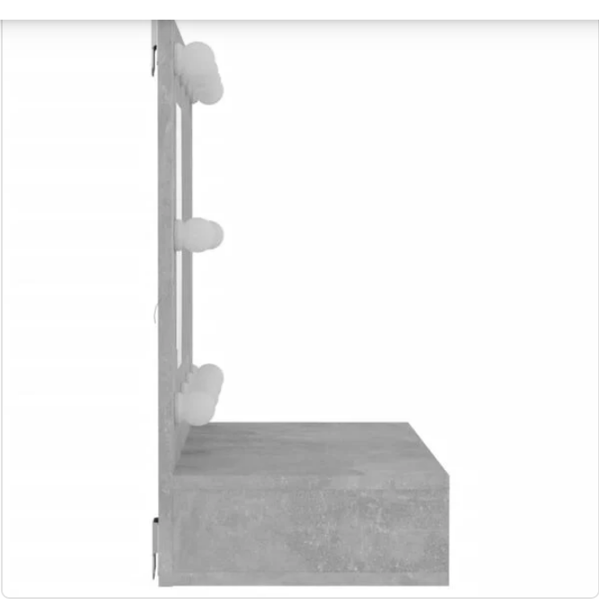 Elegancka Toaletka Ścienna z Lustrem LED – Nowoczesna Szafka na Kosmetyki z Podświetleniem Hollywood