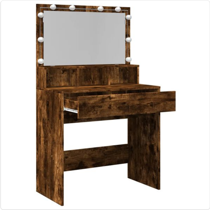 Toaletka z Lustrem – Nowoczesna Konsola z Szufladami i Przegródkami na Kosmetyki