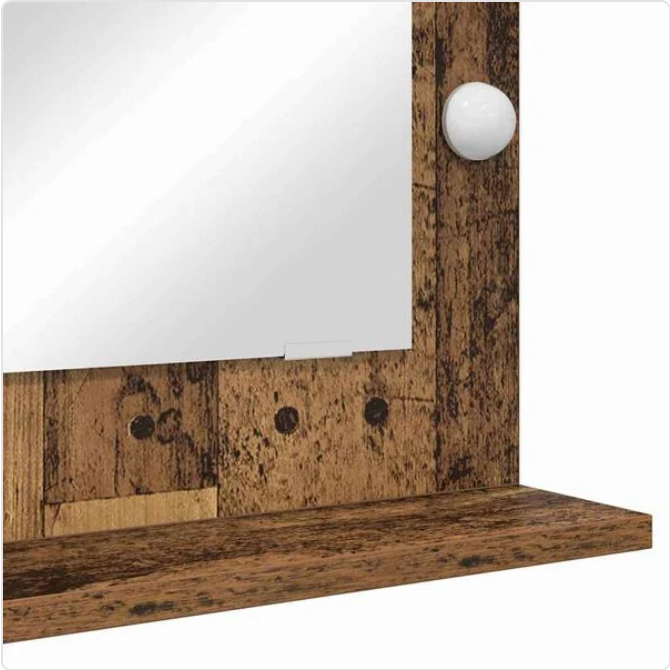Lustro Toaletowe LED w Stylu Starego Drewna – Idealne Uzupełnienie Każdej Toaletki