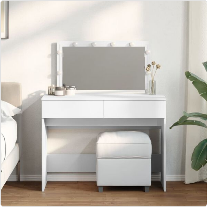 Praktyczna toaletka kosmetyczna z lustrem i półkami do codziennej organizacji