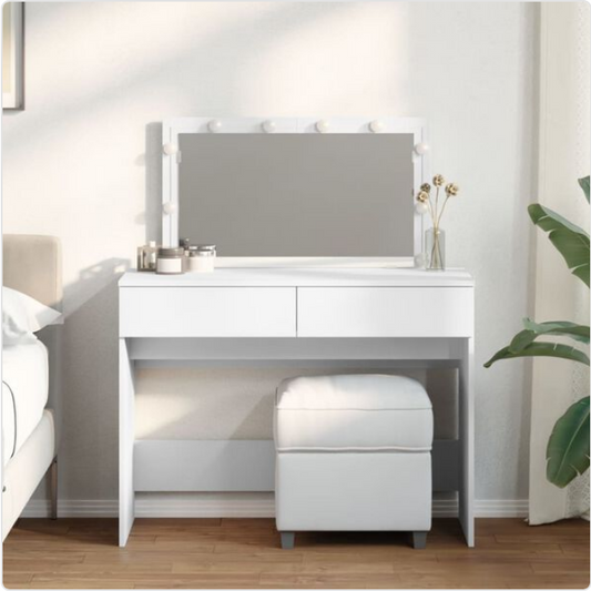 Praktyczna toaletka kosmetyczna z lustrem i półkami do codziennej organizacji