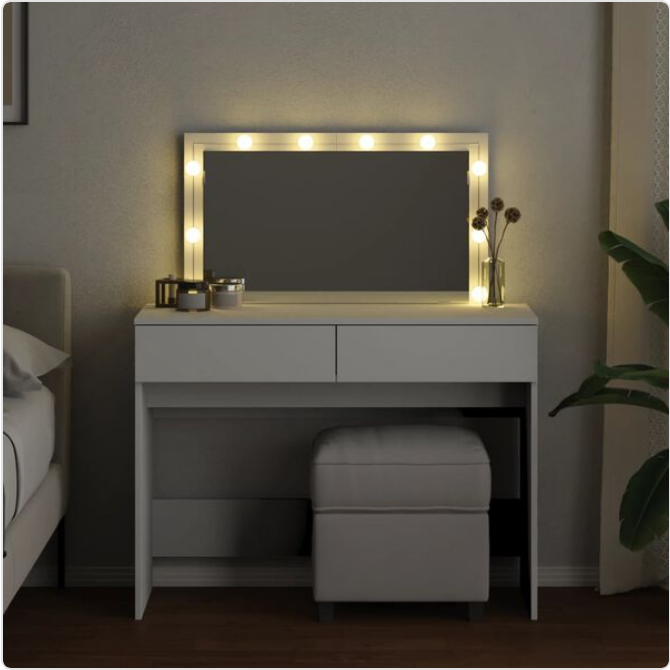 Praktyczna toaletka kosmetyczna z lustrem i półkami do codziennej organizacji