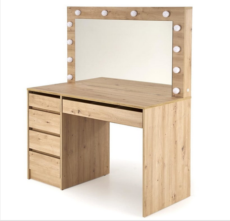 Duża Toaletka ARTISAN z Lustrem LED – Nowoczesna, Pojemna, Elegancka  7 Szuflad