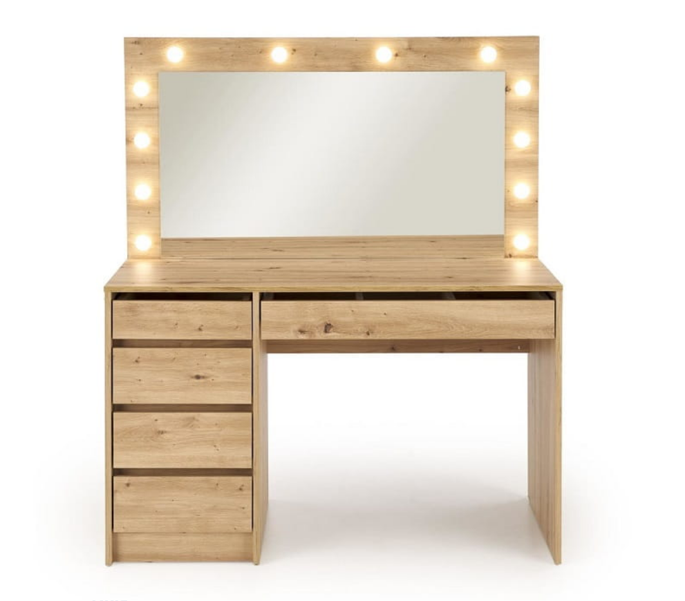 Duża Toaletka ARTISAN z Lustrem LED – Nowoczesna, Pojemna, Elegancka  7 Szuflad