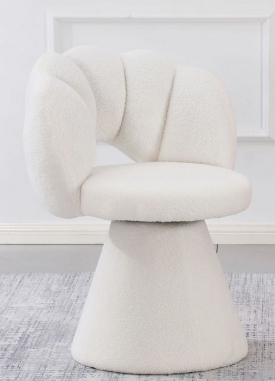 Krzesło tapicerowane Lilia białe/boucle