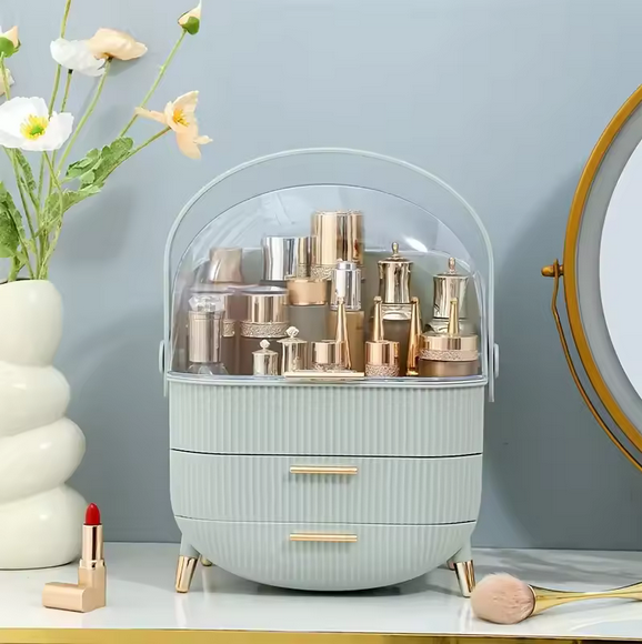 Organizer na Kosmetyki z Kopułą Pyłoszczelną – Elegancja i Porządek w Jednym