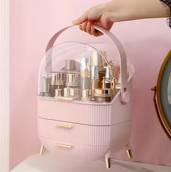 Organizer na Kosmetyki z Kopułą Pyłoszczelną – Elegancja i Porządek w Jednym