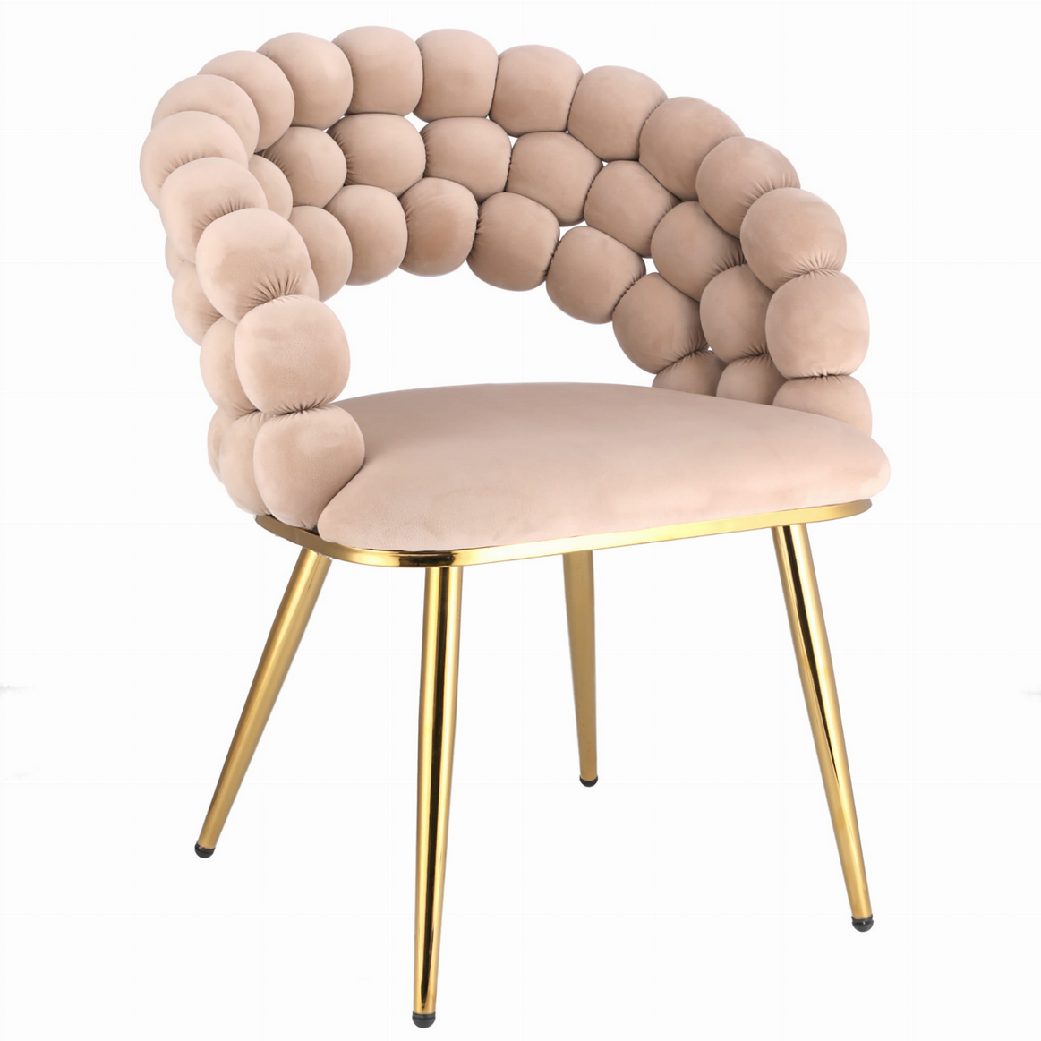 Ekskluzywne Krzesło Glamour z Aksamitnym Oplotem „Bubble” i Złotymi Nogami JUMI