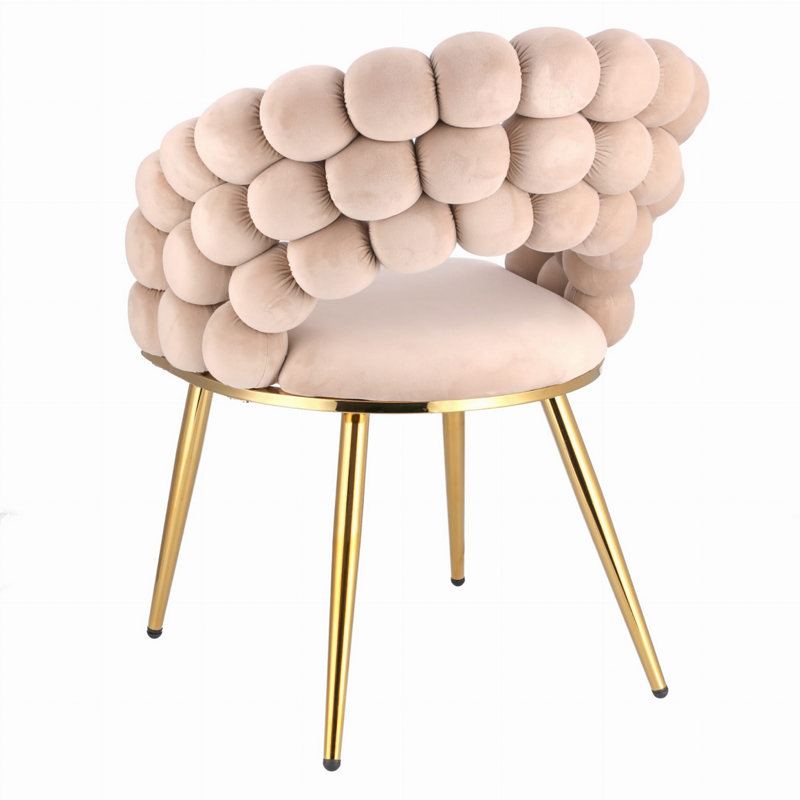 Ekskluzywne Krzesło Glamour z Aksamitnym Oplotem „Bubble” i Złotymi Nogami JUMI
