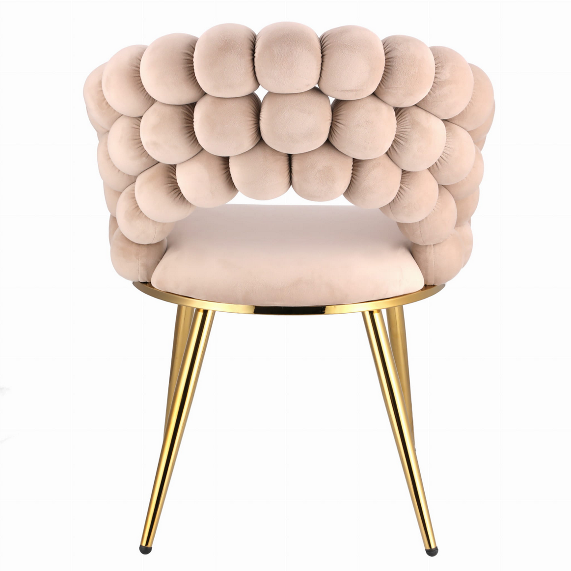 Ekskluzywne Krzesło Glamour z Aksamitnym Oplotem „Bubble” i Złotymi Nogami JUMI
